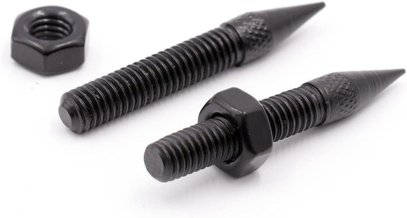 Flushbay 4 Pack Isolation Spikes Floor Protectors - Adjustable M8 Black Speaker Spikes for Subwoofer, CD DVD Player, Turntable, Recorder Chassis With Isolation Feet Pad - Image 2